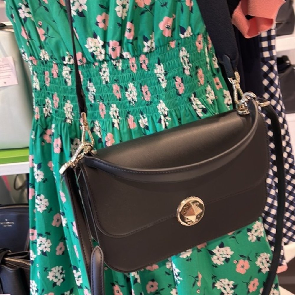 Kate Spade Flap Crossbody Smooth Leather Black - Picture 2 of 16